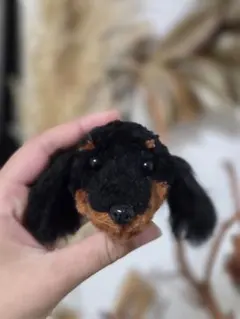 ぽんぽん　犬　ミニチュアダックスフント　ダックスフント　キーホルダー　ふわふわ