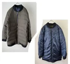 URBAN RESEARCH ダウンジャケット40　リバーシブル　カーキ×迷彩のサムネイル