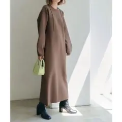 値下げ☆ titivate ボリュームスリーブ Iライン ニットワンピース