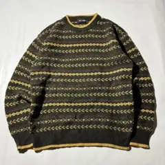00s Native design wool knit sweater y2k