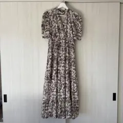 An Mille 花柄 半袖 ロングワンピース