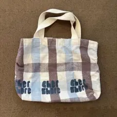 チェック柄キャンバストートバッグ