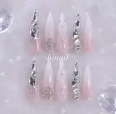 ネイルチップ♡ギャルネイル⋆*ワンホンネイル ロングネイル ベイビーブーマー