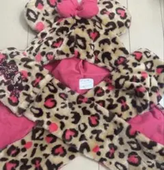 【即日発送可能】ミニー ヒョウ柄 マフラーキャップ ディズニー