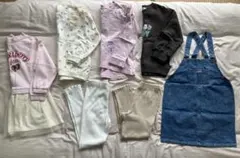 裏毛トレーナー 裏毛ワンピース ジャンパースカート 10分丈レギンス 120cm