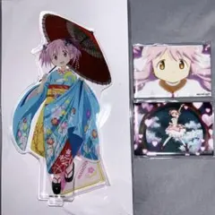 まどマギ オンラインくじ 鹿目まどか ビッグアクリルスタンド スクエア缶バッジ