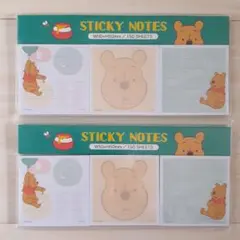 くまのプーさん 付箋メモパッドカラー 2点セット ふせん ディズニー