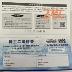 セントラルスポーツ 株主ご優待券 2枚 2026.6.30までのサムネイル