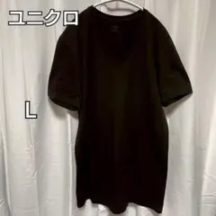 UNIQLO　ヒートテック　Vネック　インナー　肌着　暖かい　ブラック　L
