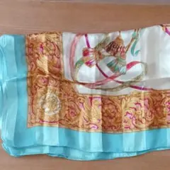 Challain シルクスカーフ 水色