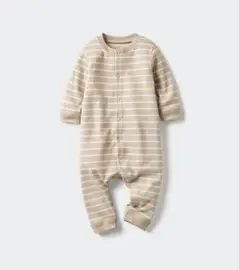 ロンパースセット（ストライプ・クリーム色）