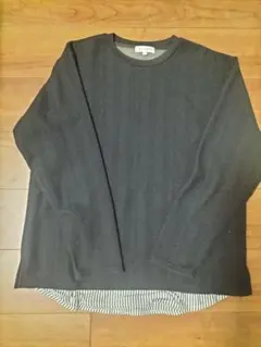 THE SHOP TK ブラック L 長袖カットソー（裏起毛）