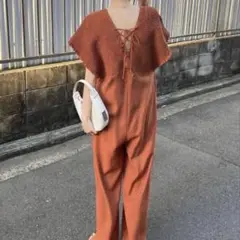 SHEIN シャーリング ワイド ジャンプスーツ レディース M サロペット