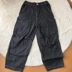 EDWIN ダークグレー デニム カーゴパンツ