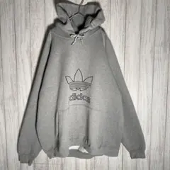 【希少USA製】adidas　80s 90s刺繍ロゴ　万国旗タグ 肉厚 パーカー