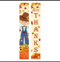 秋 ドア 壁 装飾 GIVE THANKS バナー タペストリー 180cm