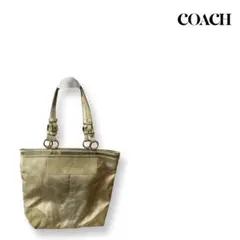 『訳あり』COACH コーチ シグネチャー ゴールド トートバッグ キャンバス
