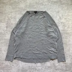 ケーブルアンドゲージ ニット 長袖 クルーネック XL 灰色 ゆったり 薄手