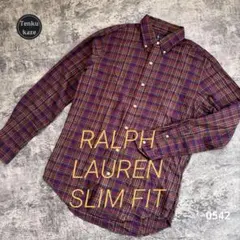 RALPH LAUREN ラルフローレン スリムフィット 刺繍ロゴ長袖シャツ M
