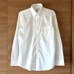 美品ユニクロ/UNIQLO スーパーノンアイロンスリムフィットシャツ ホワイトL