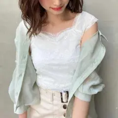 マジェスティックレゴン キリカエレースタンク　花柄レース ストレッチ インナーMのサムネイル