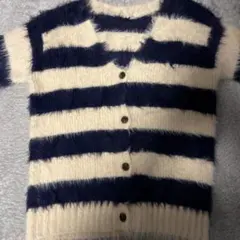 ネイビーとホワイトのストライプカーディガン