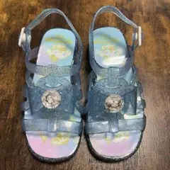 ◉美品◉サンリオ シナモロールクリアラメサンダル　17cm 水色のサムネイル