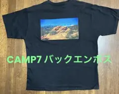 CAMP 7 バックエンボスクルー バックプリント Tシャツ ブラック