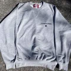 CONVERSE コンバース ワンポイント ロゴ刺繍 スウェット グレー 古着