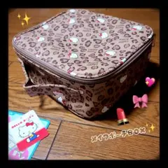 新品 キティ メイクボックス 収納 BOX ヒョウ 化粧 旅行 持ち運び ギャル