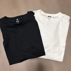 ユニクロ　ブラック・ホワイト Tシャツセット 160cm