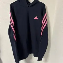 adidas アディダス パーカー ネイビー ピンク　Mサイズのサムネイル