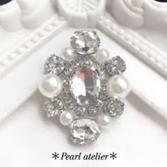 シルバープレミアム✨ビジューブローチ　アダムエロペ　ミラオーウェン