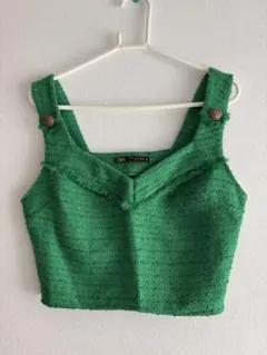 ZARA XS グリーン ビスチェ