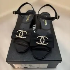 CHANEL2026春夏プレコレクションビジュー厚底サンダル37.5美品一度着用 CHANEL2026春夏プレコレクションビジュー厚底サンダル37.5美品一度着用