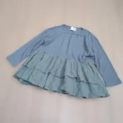 KWUU ワッフルペプラムカットソー 150　キッズ　女の子 ロンT　 クー