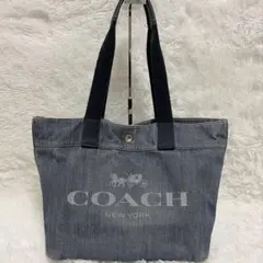 あ*ん様 COACH デニム 花柄 トートバッグ 91049 - メルカリ