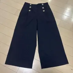 【AuieF'】マリンパンツ　ガウチョパンツ　40 ネイビー