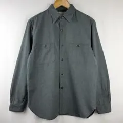 美品 FULLCOUNT 長袖 グリーン シャンブレー ワーク シャツ 38のサムネイル