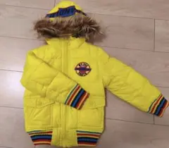 フード付きダウンジャケット 黄色