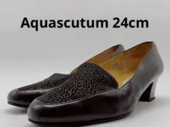 ⭐️Aquascutum コンビパンプス ブラック⭐️のサムネイル