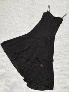 極美品 COMME CAドレス ドットワンピース アシメ フリル さらさら 9号のサムネイル