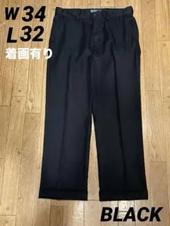 ラルフローレン　ポロチノ　ブラック　刺繍ロゴ　スミスパンツ