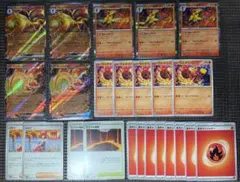 ポケモンカード　炎エネ加速デッキ強化用パーツ　進化ライン24枚セット