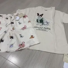 GELATO PIQUE 犬イラスト Tシャツ&ショートパンツセット Lサイズ