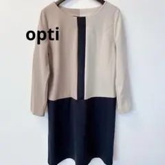 オプティ　ワンピース　長袖　膝丈