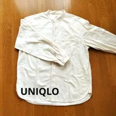 UNIQLO スタンドカラーシャツ 長袖 ホワイト M