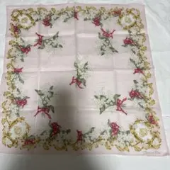 Christian Dior 花柄ハンカチ ピンク