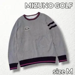 美品【MIZUNO】ゴルフ リバーシブルスニードジャック 防風アウター 白灰 Mのサムネイル