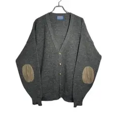 70s Pendleton ペンドルトン カーディガン ウールニット 灰 XL